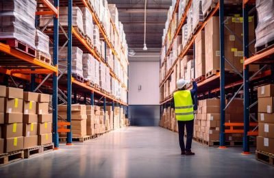 A-warehouse-with-personnel-assessing-business-needs-and-location-considerations